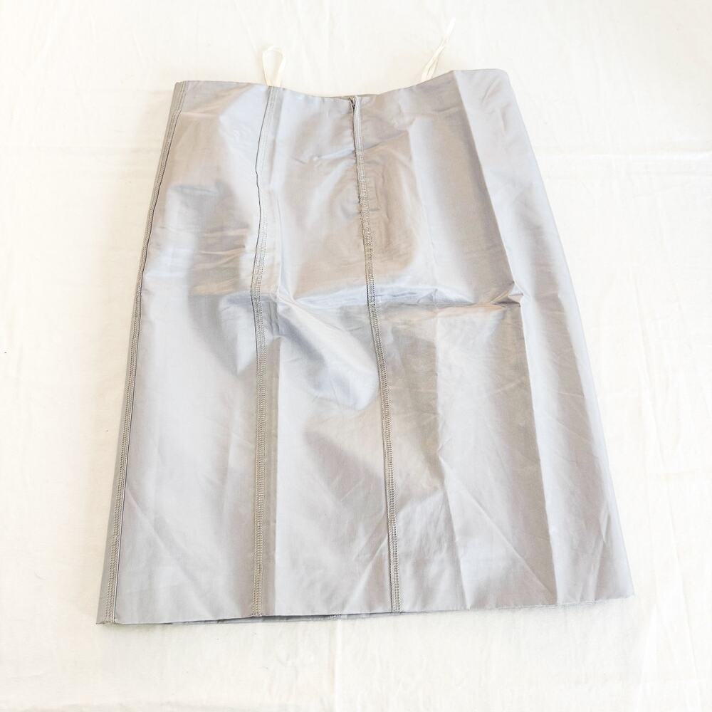 Calvin Klein Collection Silver Blue Pencil Straight Skirt Size 2